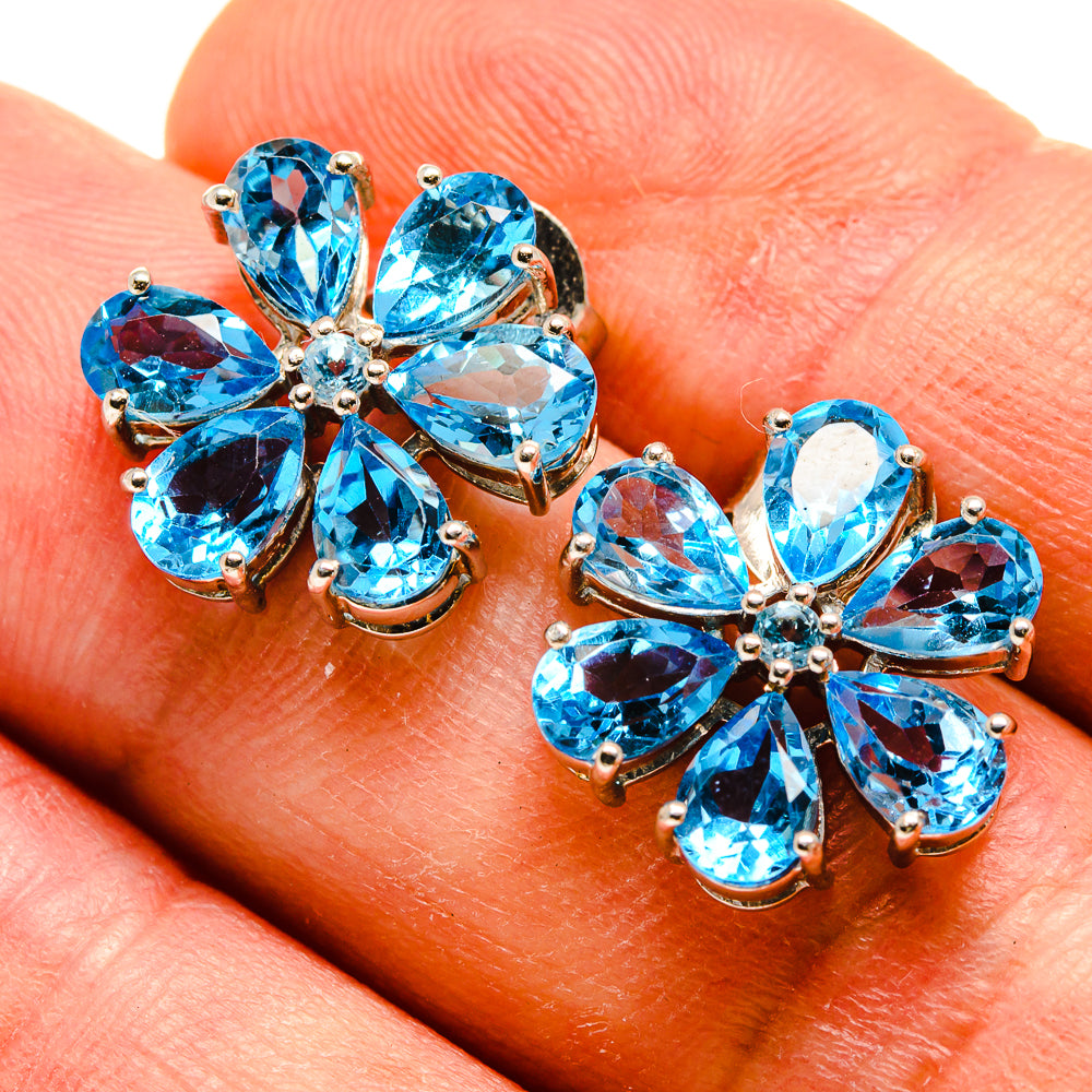 Blue Topaz Earrings handcrafted by Anasilvercos - EARR416474