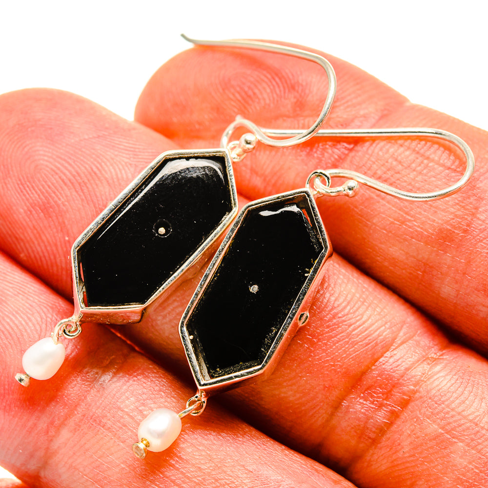 Black Onyx Earrings handcrafted by Anasilvercos - EARR416485