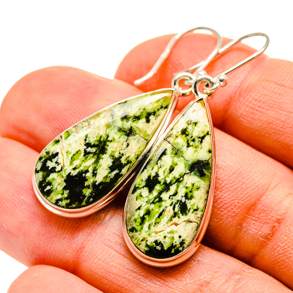 Australian Green Opal Earrings handcrafted by Anasilvercos - EARR416496