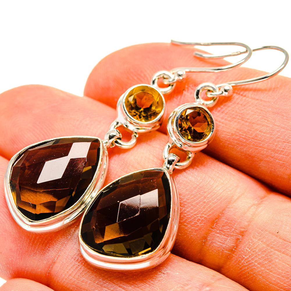 Smoky Quartz Earrings handcrafted by Anasilvercos - EARR416503