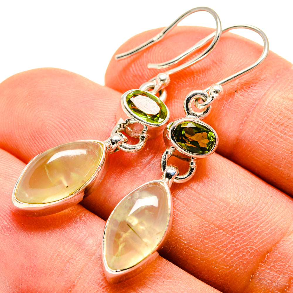 Prehnite Earrings handcrafted by Anasilvercos - EARR416514