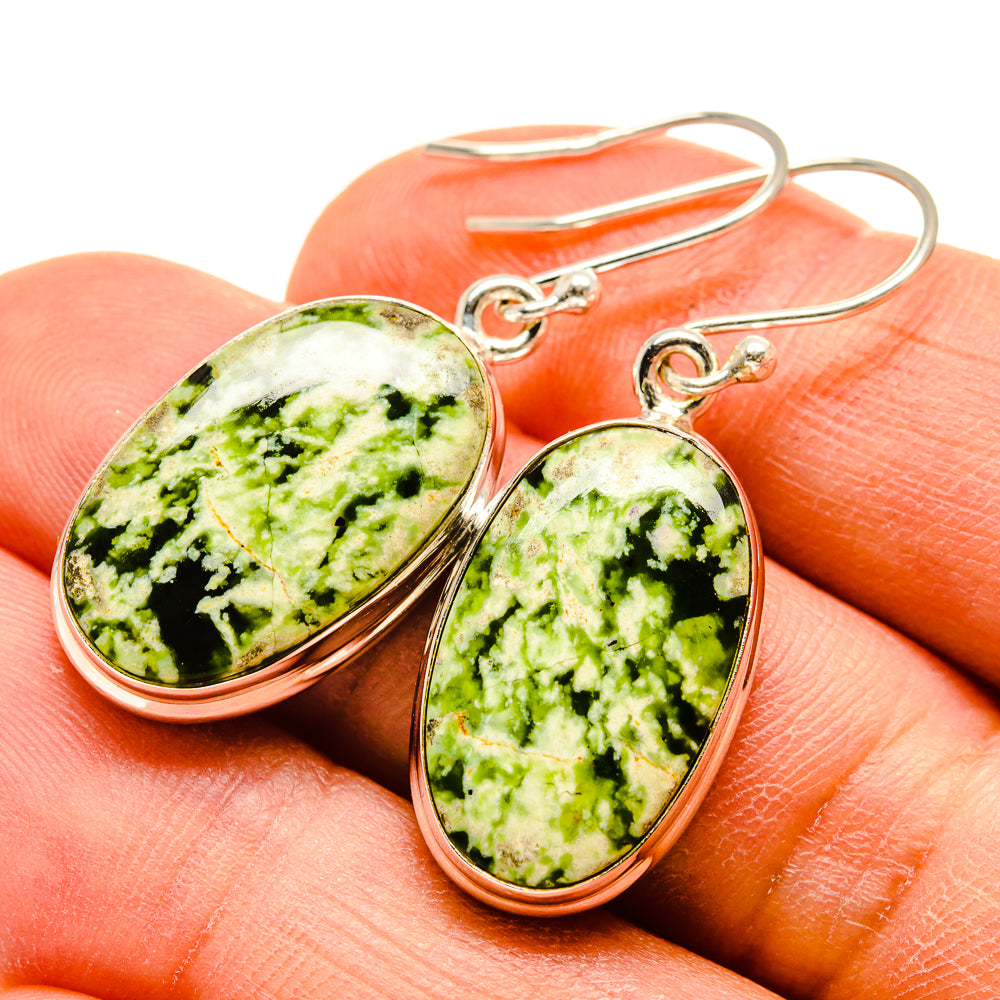 Australian Green Opal Earrings handcrafted by Anasilvercos - EARR416515