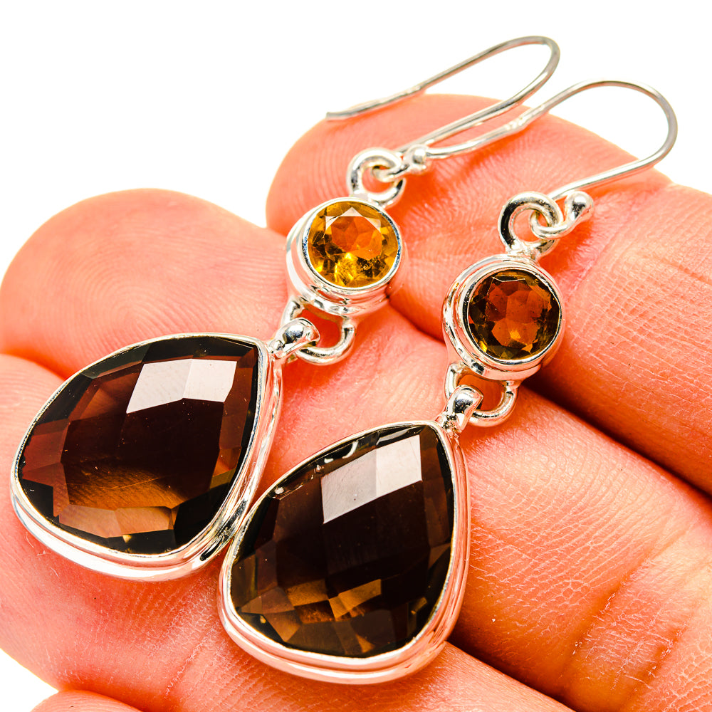 Smoky Quartz Earrings handcrafted by Anasilvercos - EARR416521