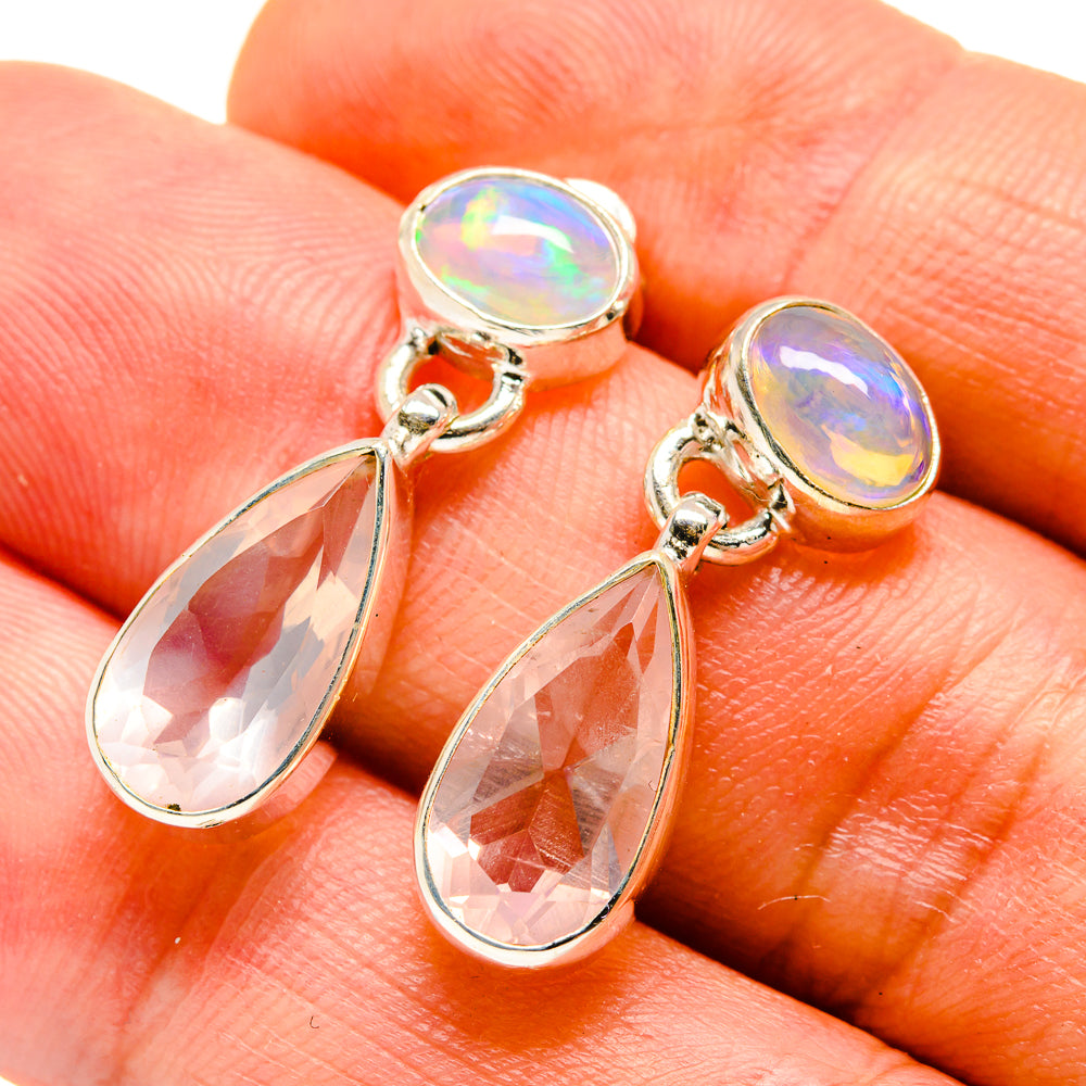 Rose Quartz Earrings handcrafted by Anasilvercos - EARR416541