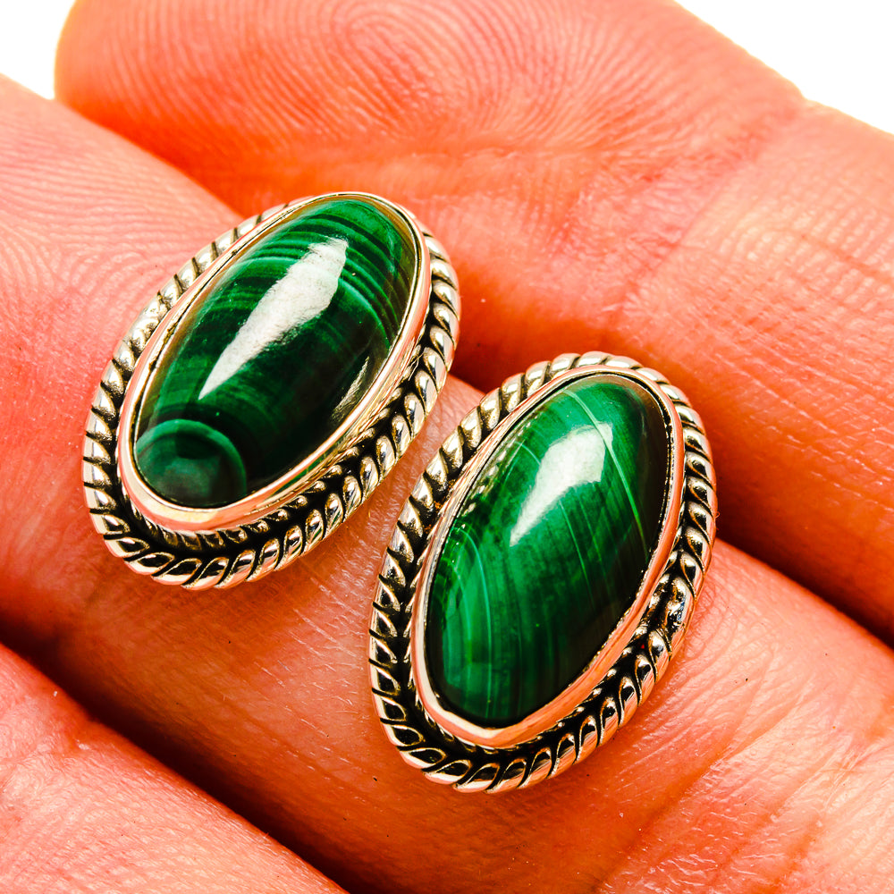 Malachite Earrings handcrafted by Anasilvercos - EARR416545
