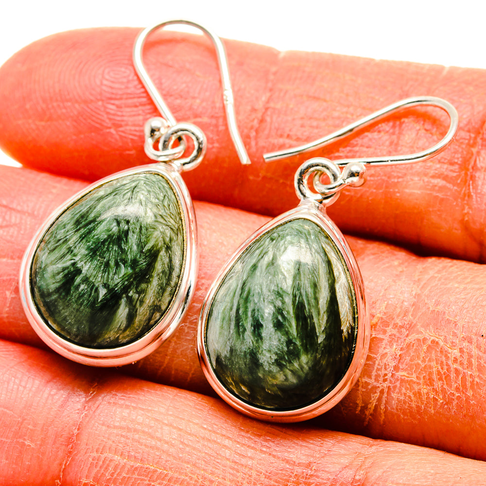 Seraphinite Earrings handcrafted by Anasilvercos - EARR416565