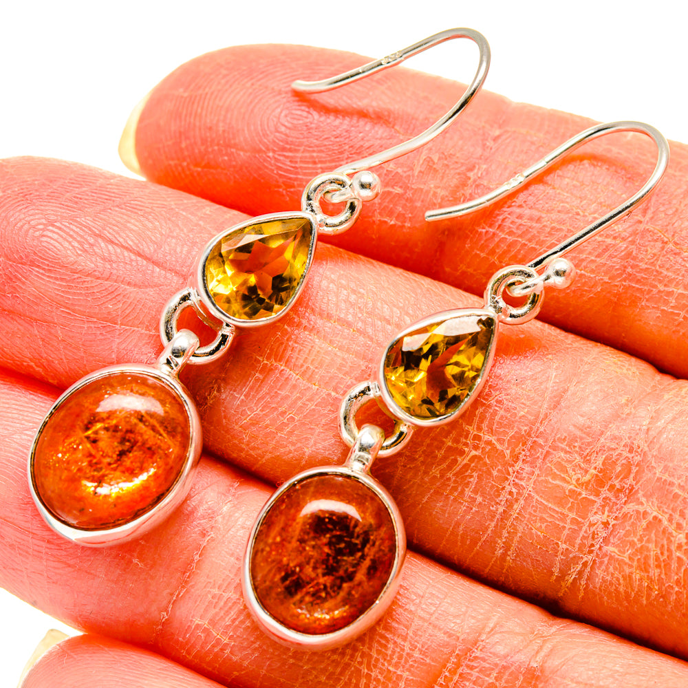 Sunstone Earrings handcrafted by Anasilvercos - EARR416566