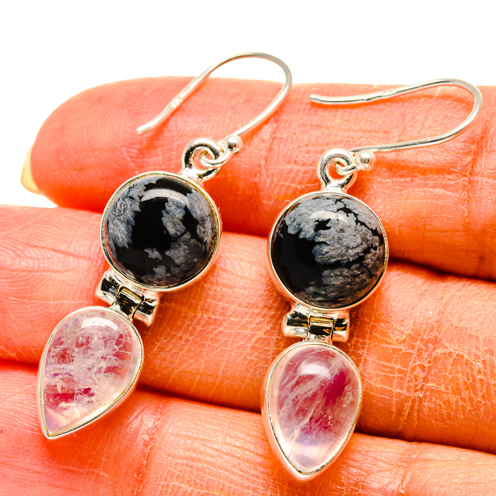 Snowflake Obsidian Earrings handcrafted by Anasilvercos - EARR416571