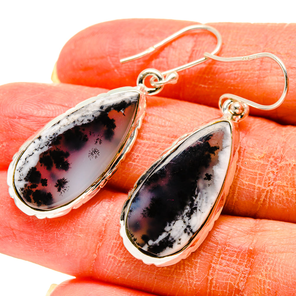 Dendritic Opal Earrings handcrafted by Anasilvercos - EARR416573