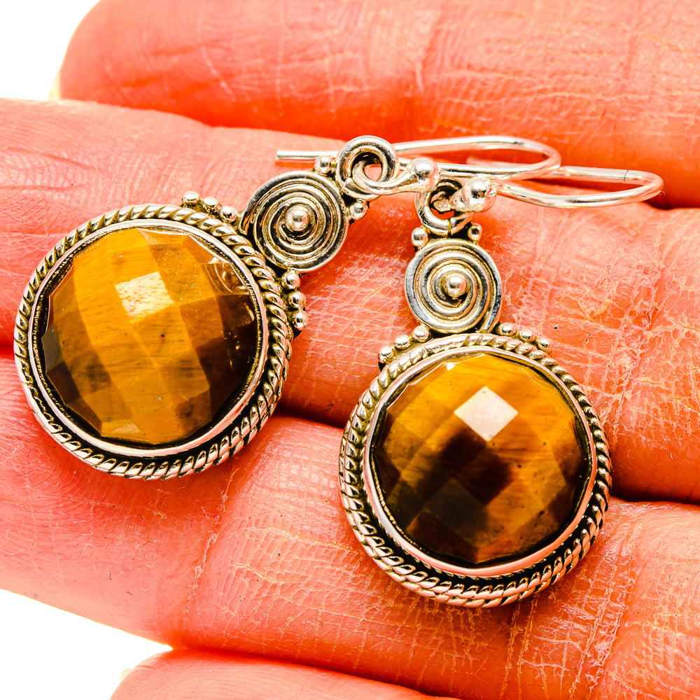 Tiger Eye Earrings handcrafted by Anasilvercos - EARR416575