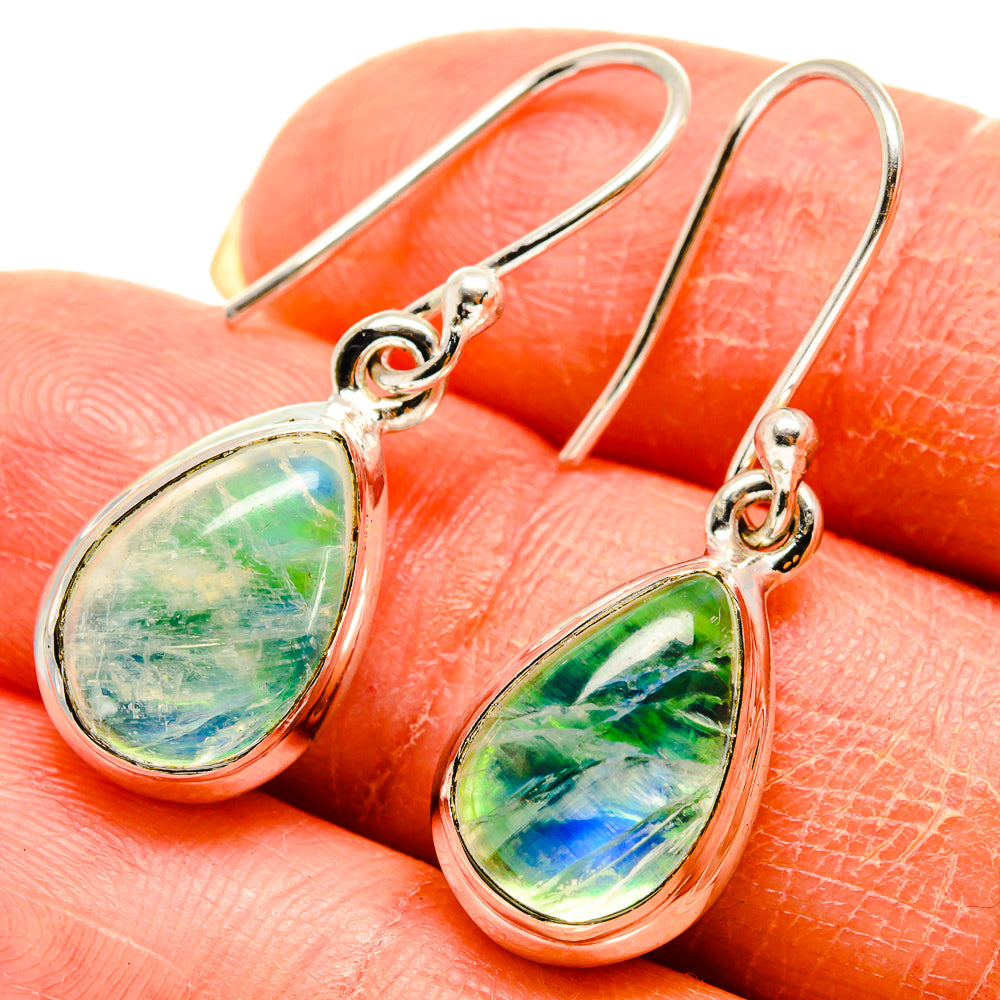 Green Moonstone Earrings handcrafted by Anasilvercos - EARR416582