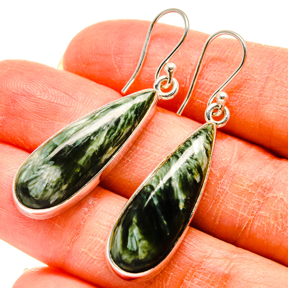 Seraphinite Earrings handcrafted by Anasilvercos - EARR416585