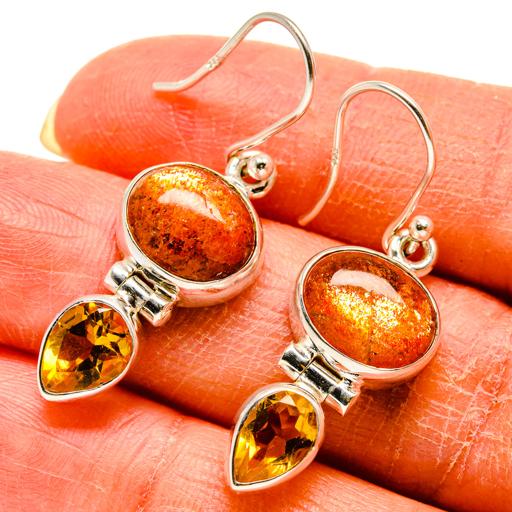 Sunstone Earrings handcrafted by Anasilvercos - EARR416588