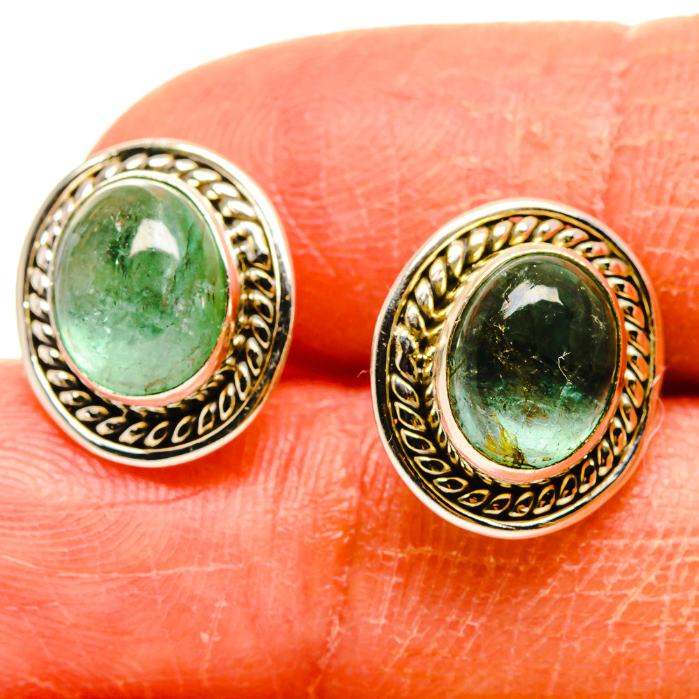 Green Tourmaline Earrings handcrafted by Anasilvercos - EARR416592
