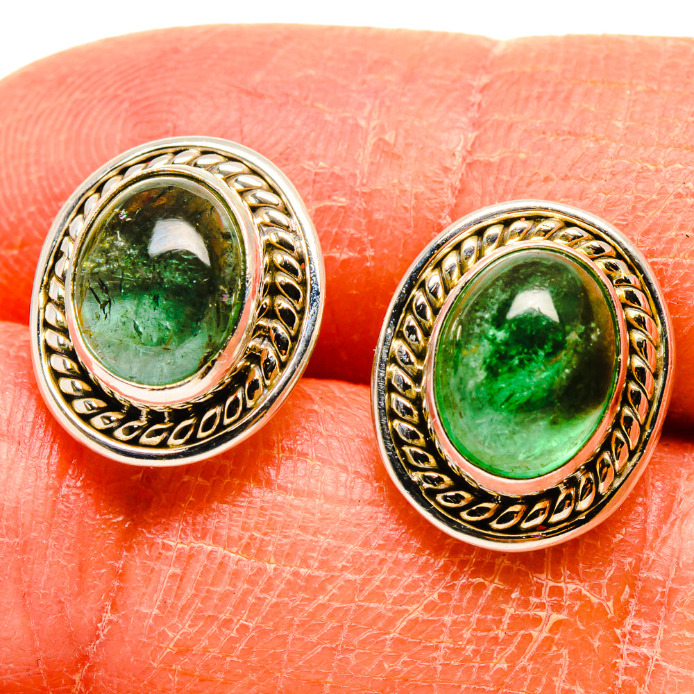 Green Tourmaline Earrings handcrafted by Anasilvercos - EARR416594