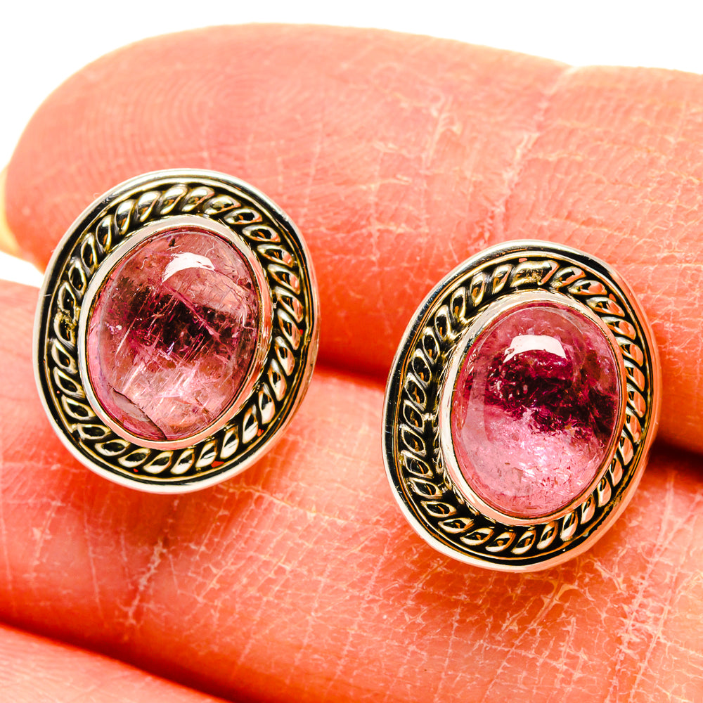Pink Tourmaline Earrings handcrafted by Anasilvercos - EARR416600