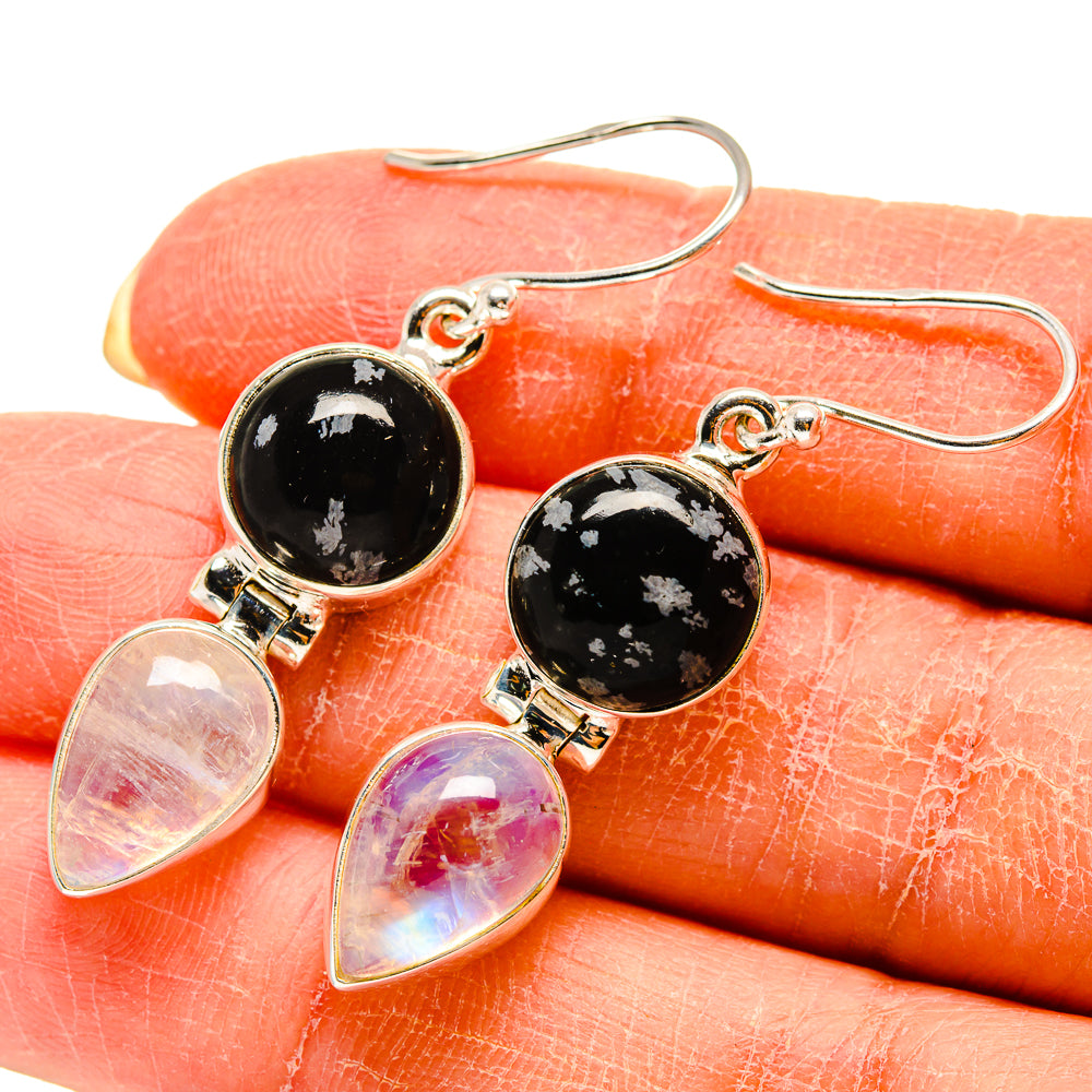 Rainbow Moonstone Earrings handcrafted by Anasilvercos - EARR416605