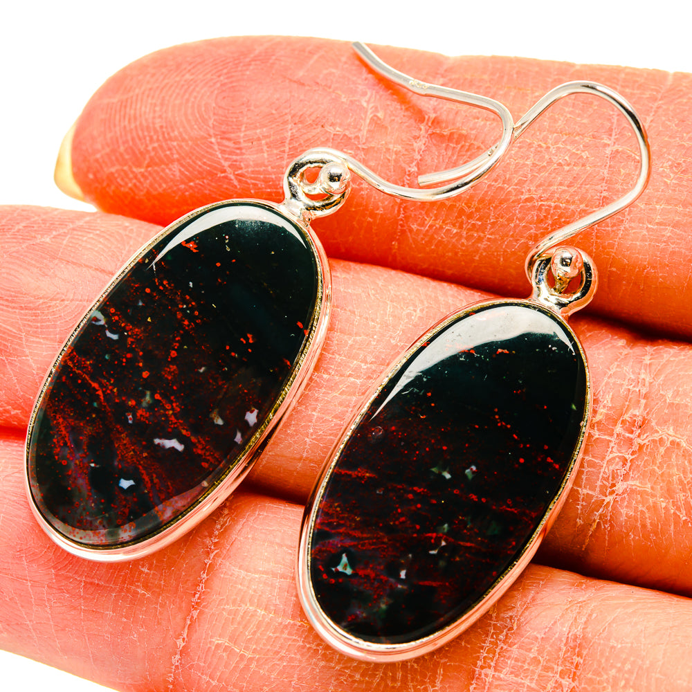 Bloodstone Earrings handcrafted by Anasilvercos - EARR416608