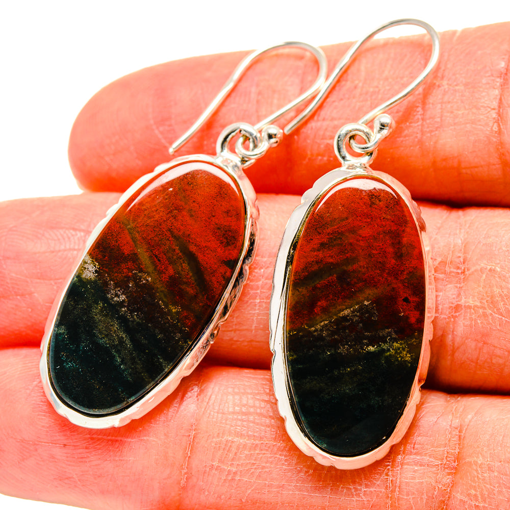 Bloodstone Earrings handcrafted by Anasilvercos - EARR416610