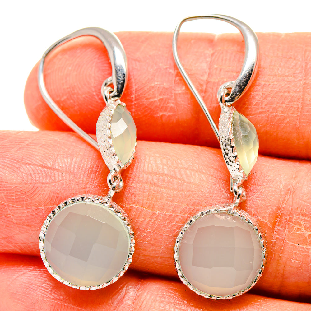 Aqua Chalcedony Earrings handcrafted by Anasilvercos - EARR416612