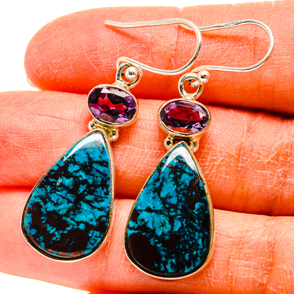 Shattuckite Earrings handcrafted by Anasilvercos - EARR416615