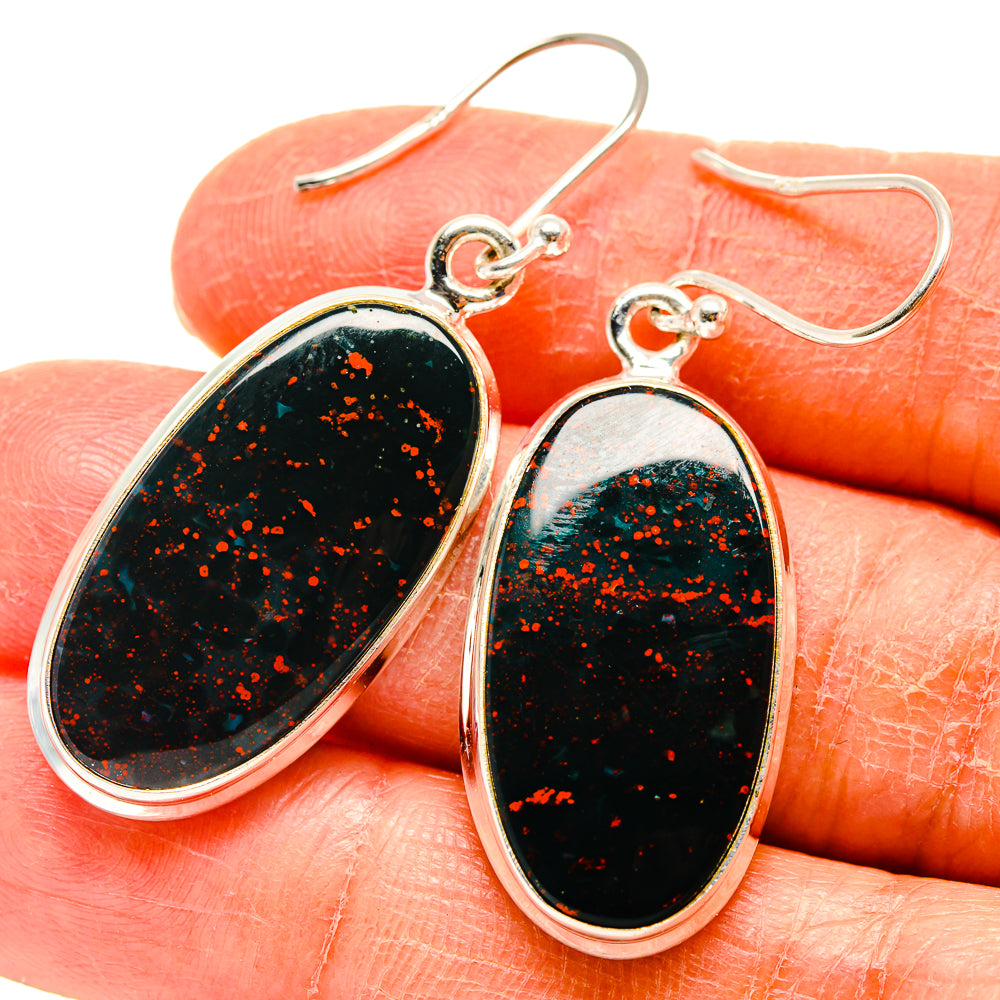 Bloodstone Earrings handcrafted by Anasilvercos - EARR416617