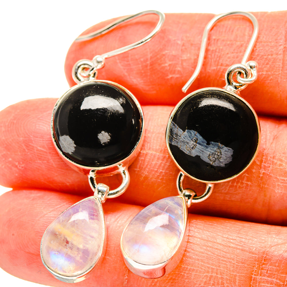 Snowflake Obsidian Earrings handcrafted by Anasilvercos - EARR416619