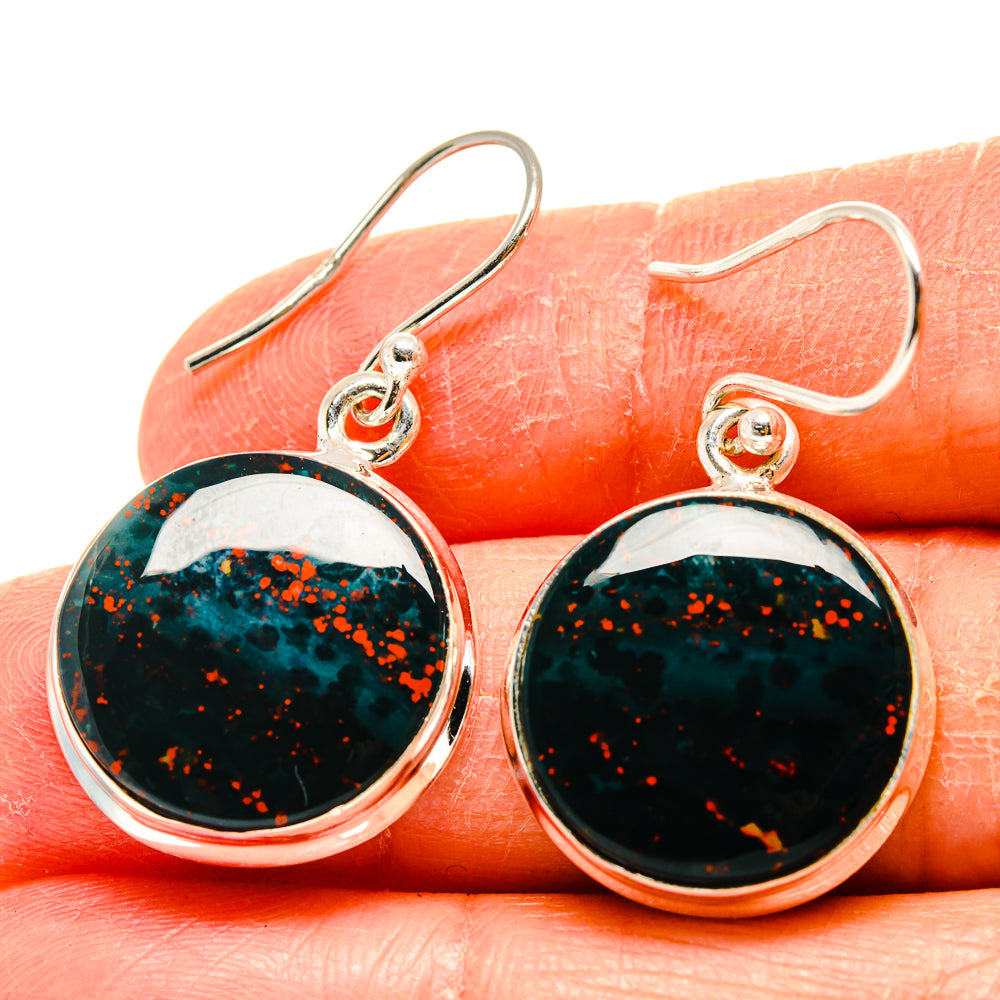Bloodstone Earrings handcrafted by Anasilvercos - EARR416621