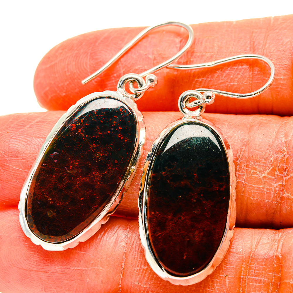 Bloodstone Earrings handcrafted by Anasilvercos - EARR416628