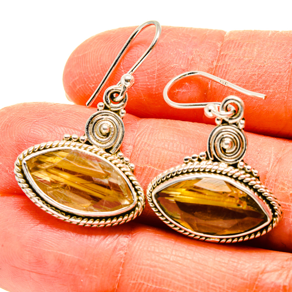 Rutilated Quartz Earrings handcrafted by Anasilvercos - EARR416640