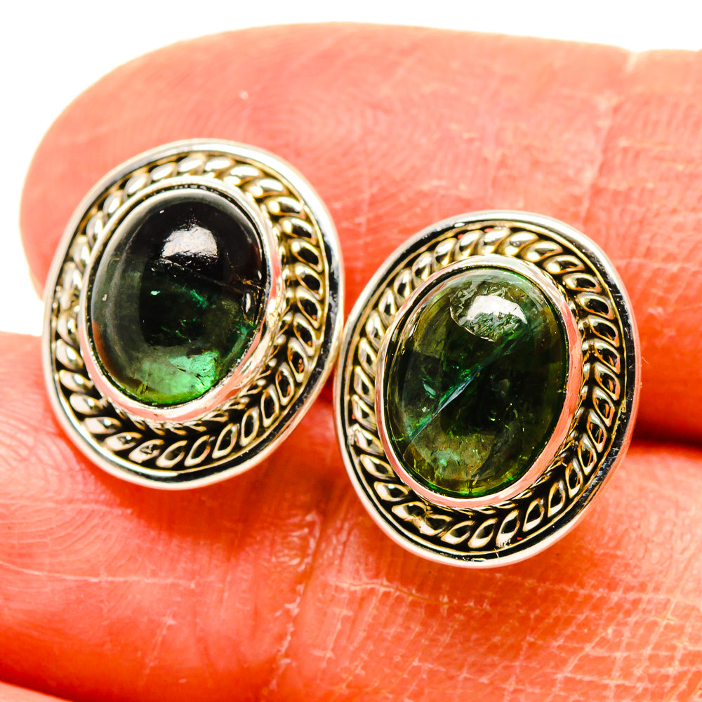 Green Tourmaline Earrings handcrafted by Anasilvercos - EARR416642