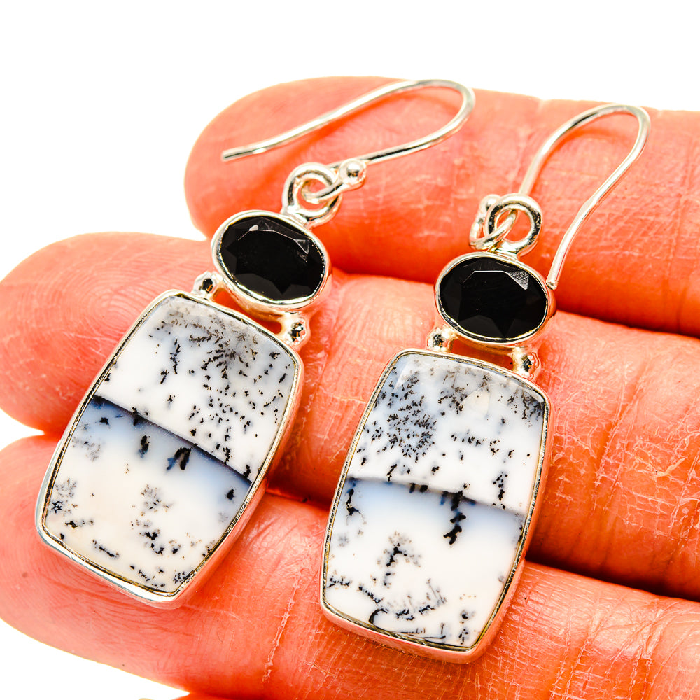 Dendritic Opal Earrings handcrafted by Anasilvercos - EARR416646