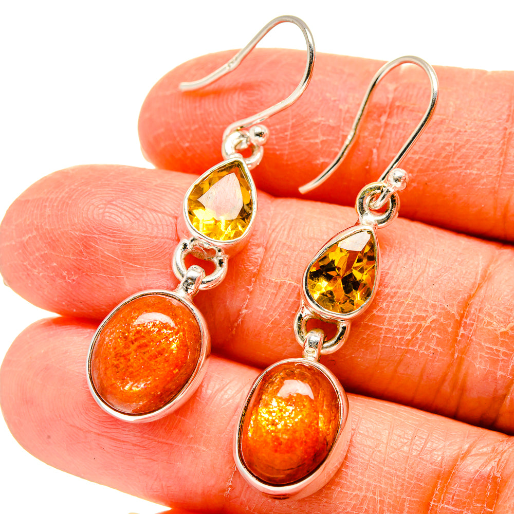 Sunstone Earrings handcrafted by Anasilvercos - EARR416650
