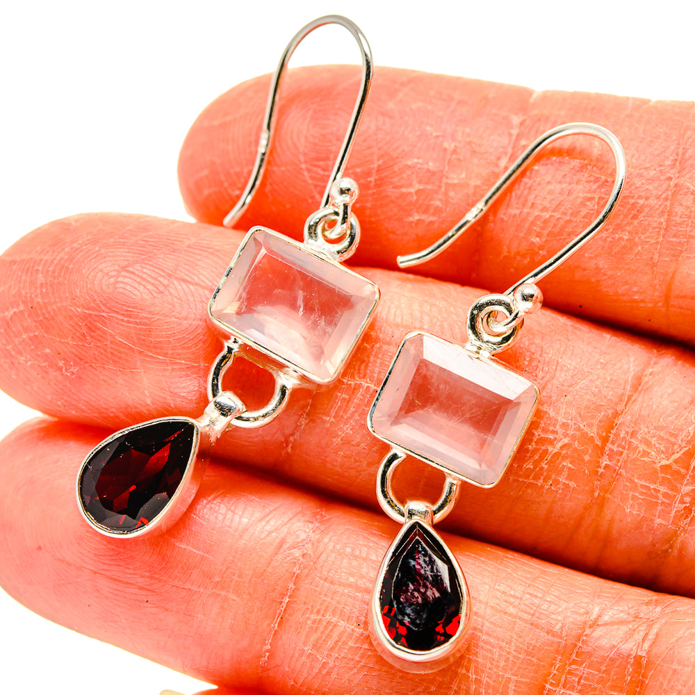 Rose Quartz Earrings handcrafted by Anasilvercos - EARR416653