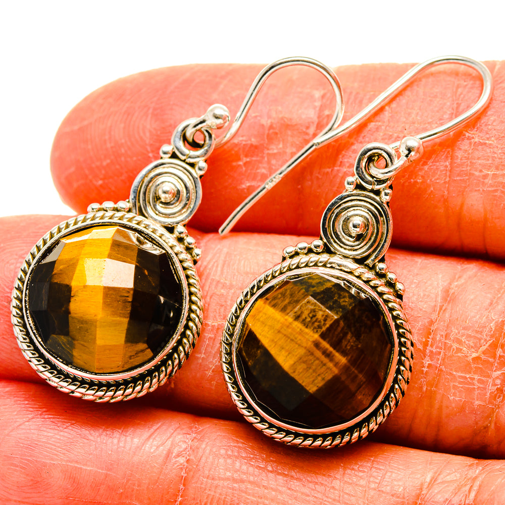Tiger Eye Earrings handcrafted by Anasilvercos - EARR416655