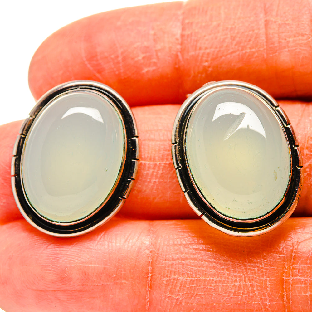 Aqua Chalcedony Earrings handcrafted by Anasilvercos - EARR416659