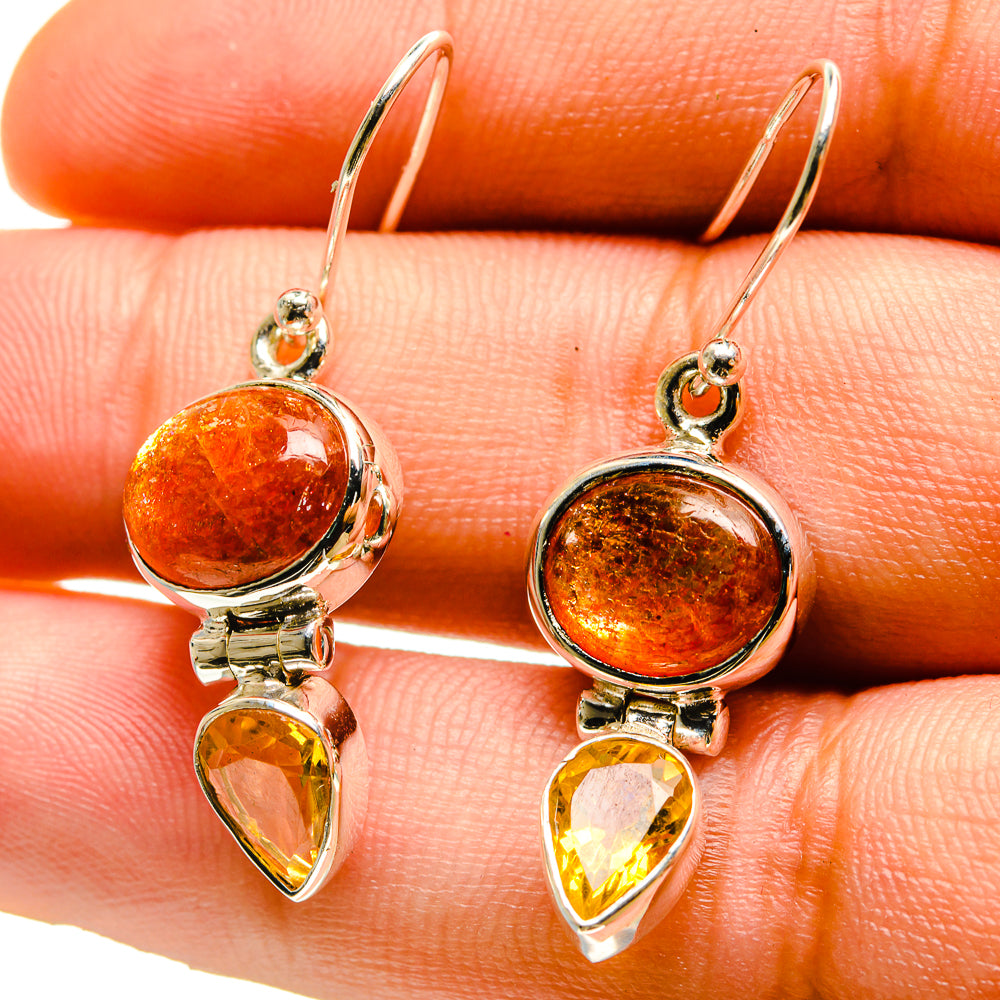 Sunstone Earrings handcrafted by Anasilvercos - EARR416662