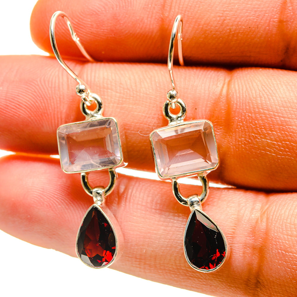 Rose Quartz Earrings handcrafted by Anasilvercos - EARR416668