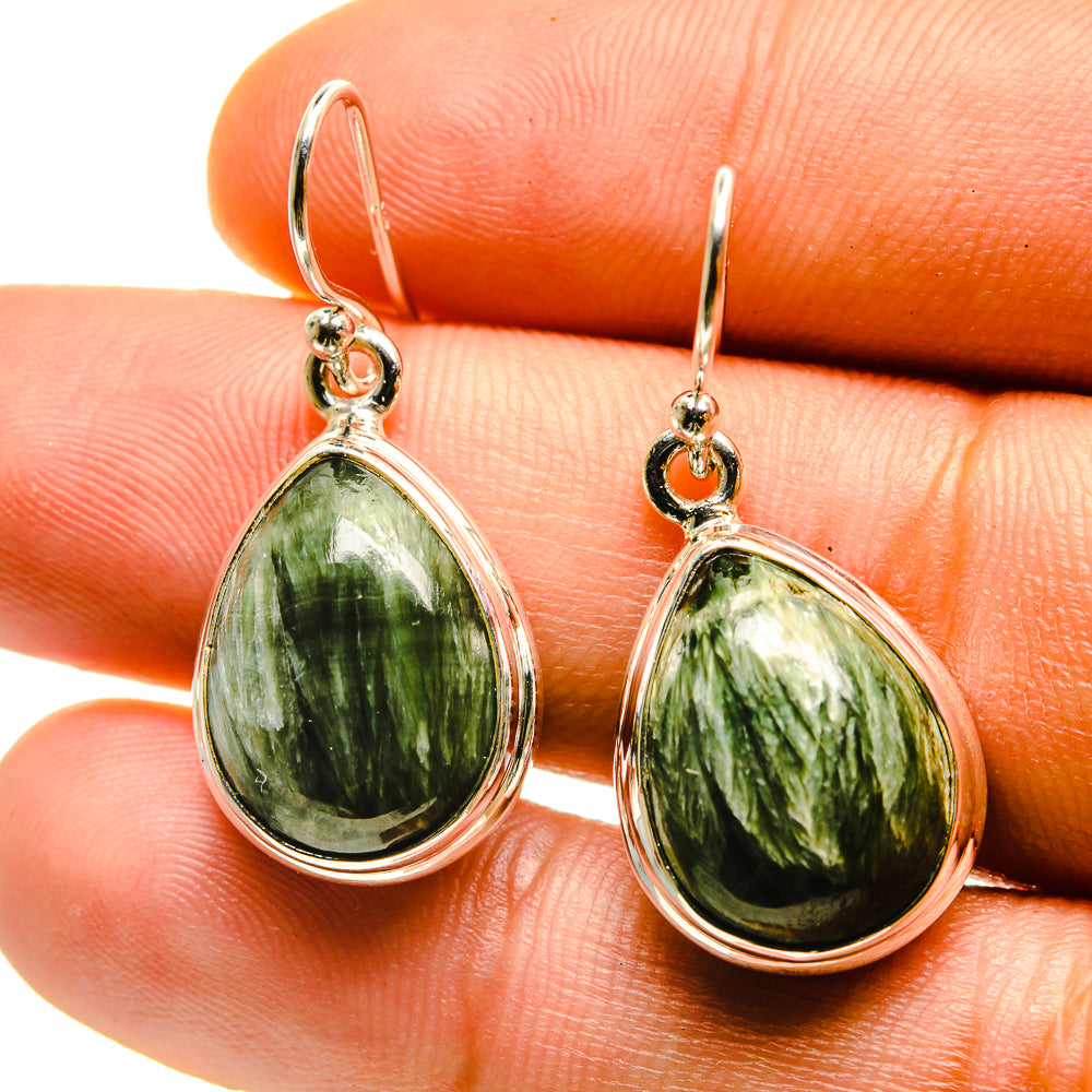 Seraphinite Earrings handcrafted by Anasilvercos - EARR416675