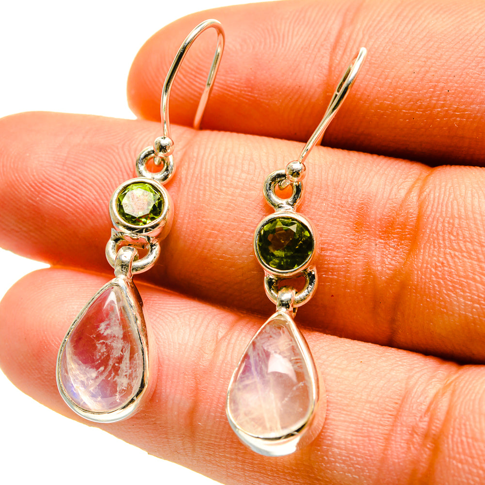 Rainbow Moonstone Earrings handcrafted by Anasilvercos - EARR416684