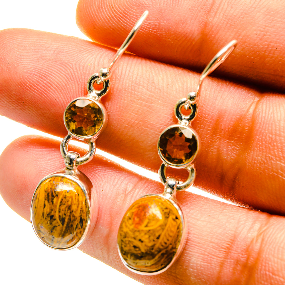 Coquina Jasper Earrings handcrafted by Anasilvercos - EARR416688