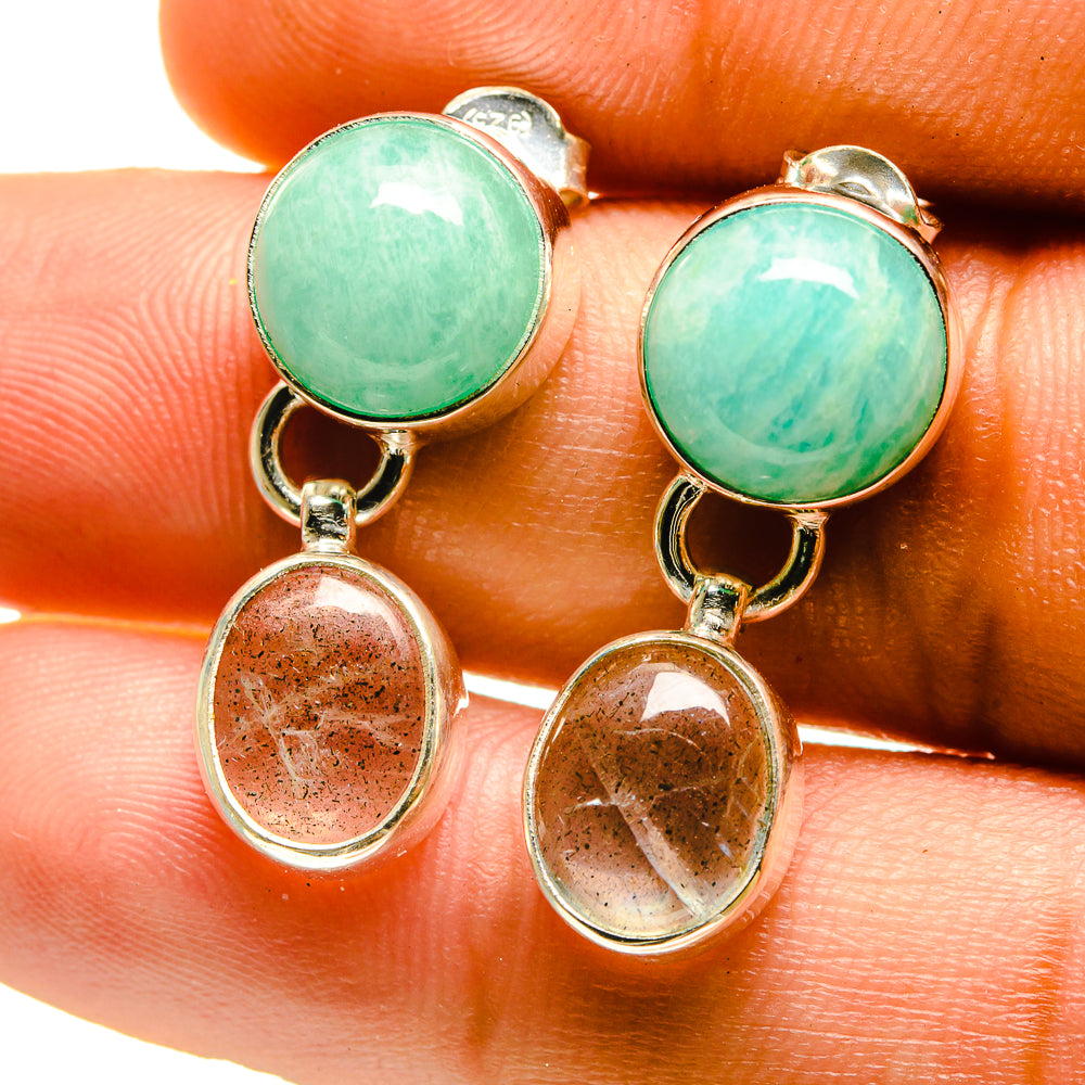Peruvian Amazonite Earrings handcrafted by Anasilvercos - EARR416689