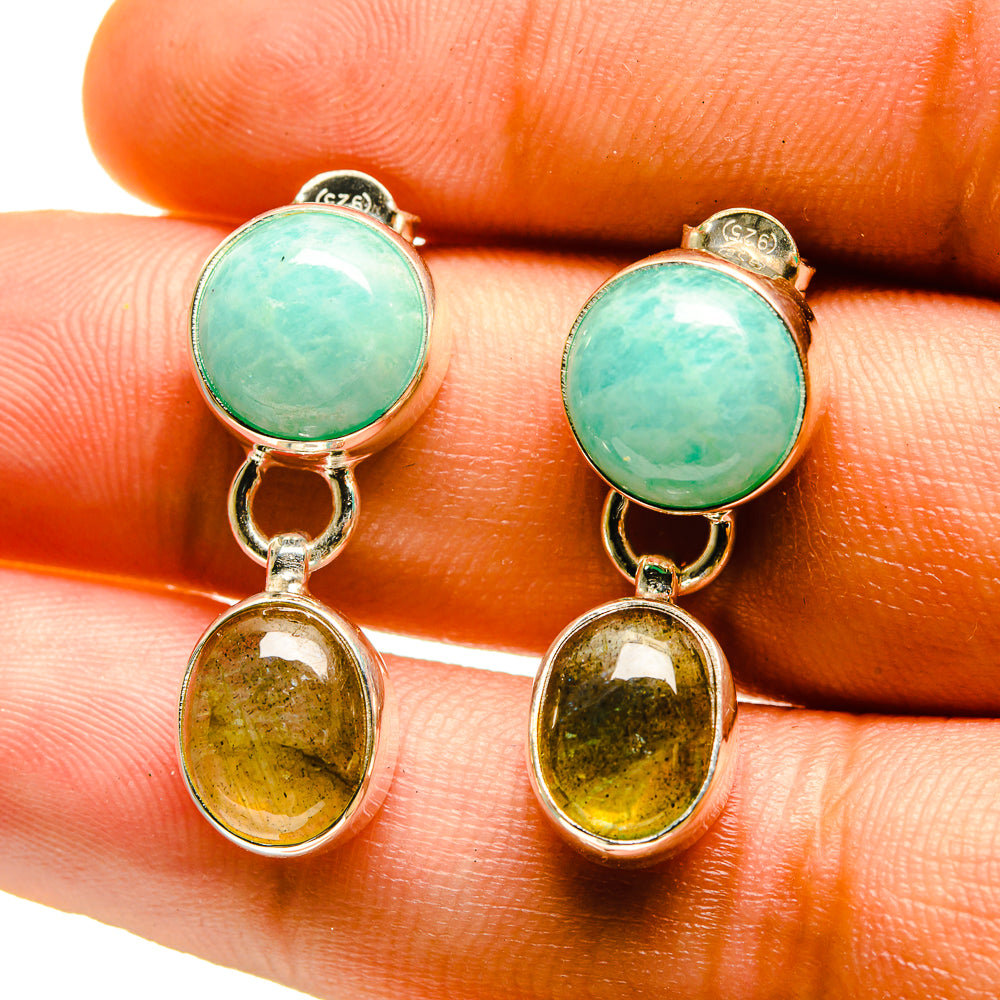 Peruvian Amazonite Earrings handcrafted by Anasilvercos - EARR416699