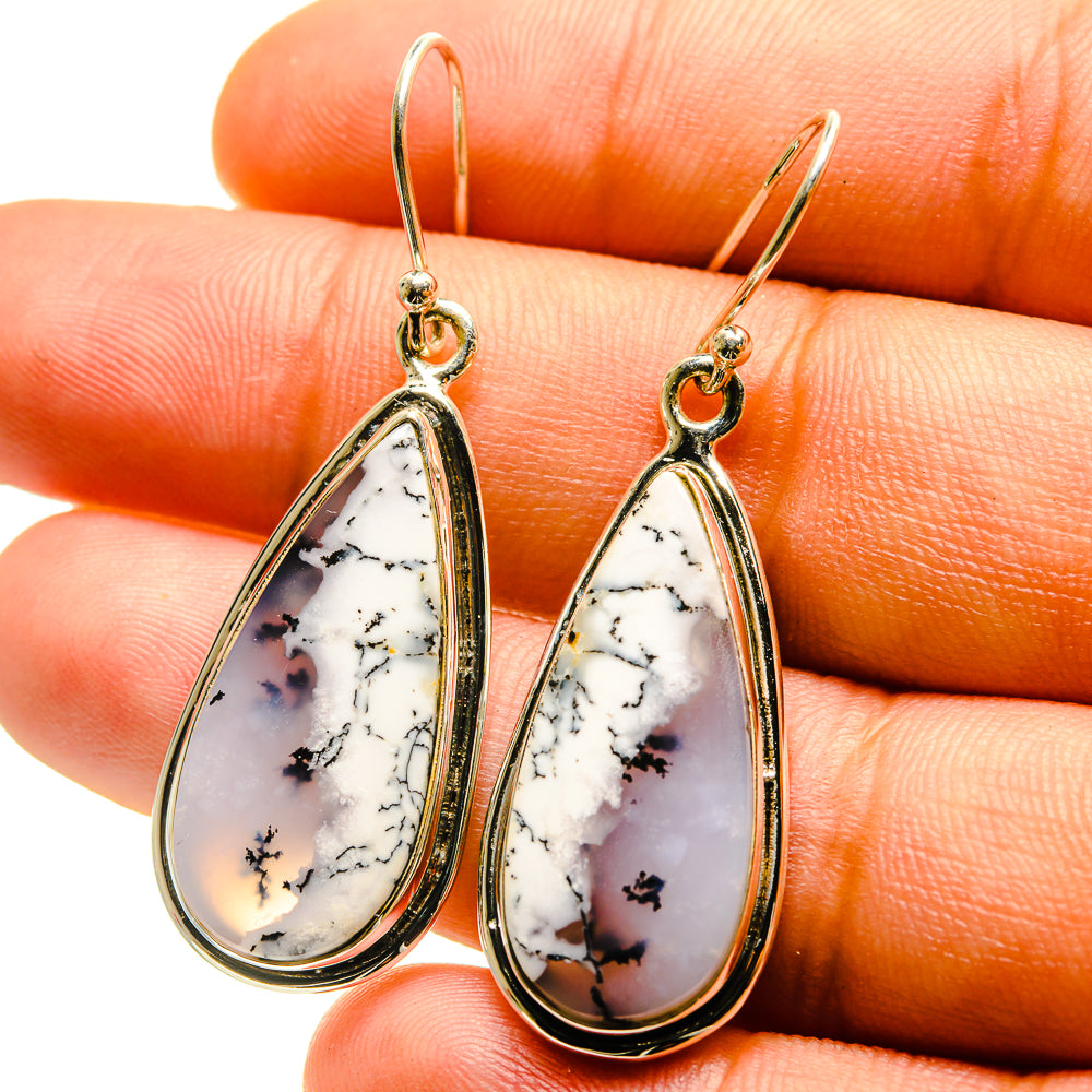 Dendritic Opal Earrings handcrafted by Anasilvercos - EARR416703