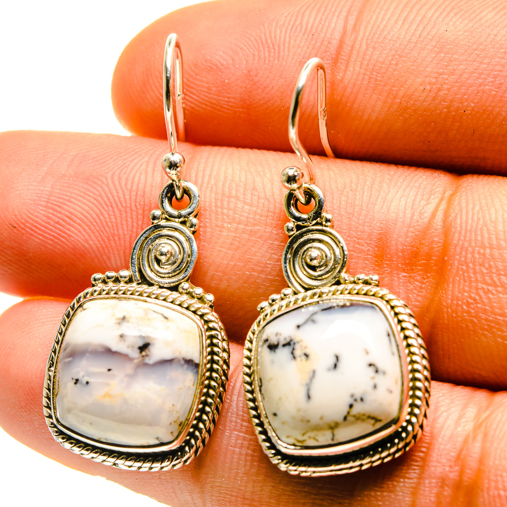 Dendritic Opal Earrings handcrafted by Anasilvercos - EARR416707