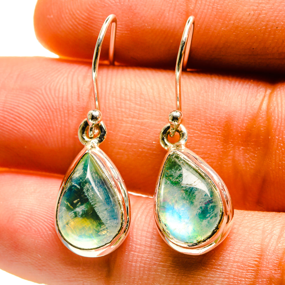 Green Moonstone Earrings handcrafted by Anasilvercos - EARR416709