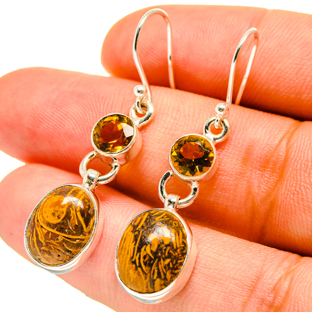 Coquina Jasper Earrings handcrafted by Anasilvercos - EARR416713
