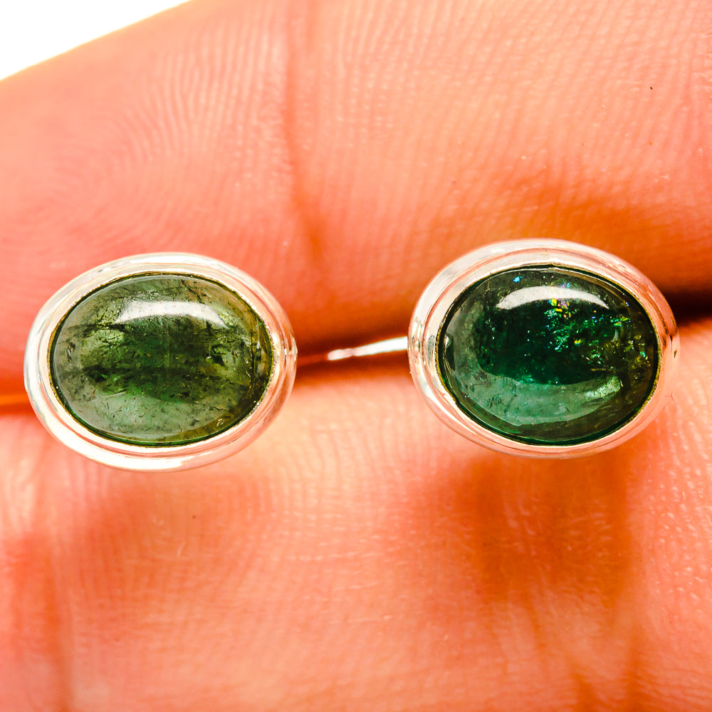 Green Tourmaline Earrings handcrafted by Anasilvercos - EARR416715