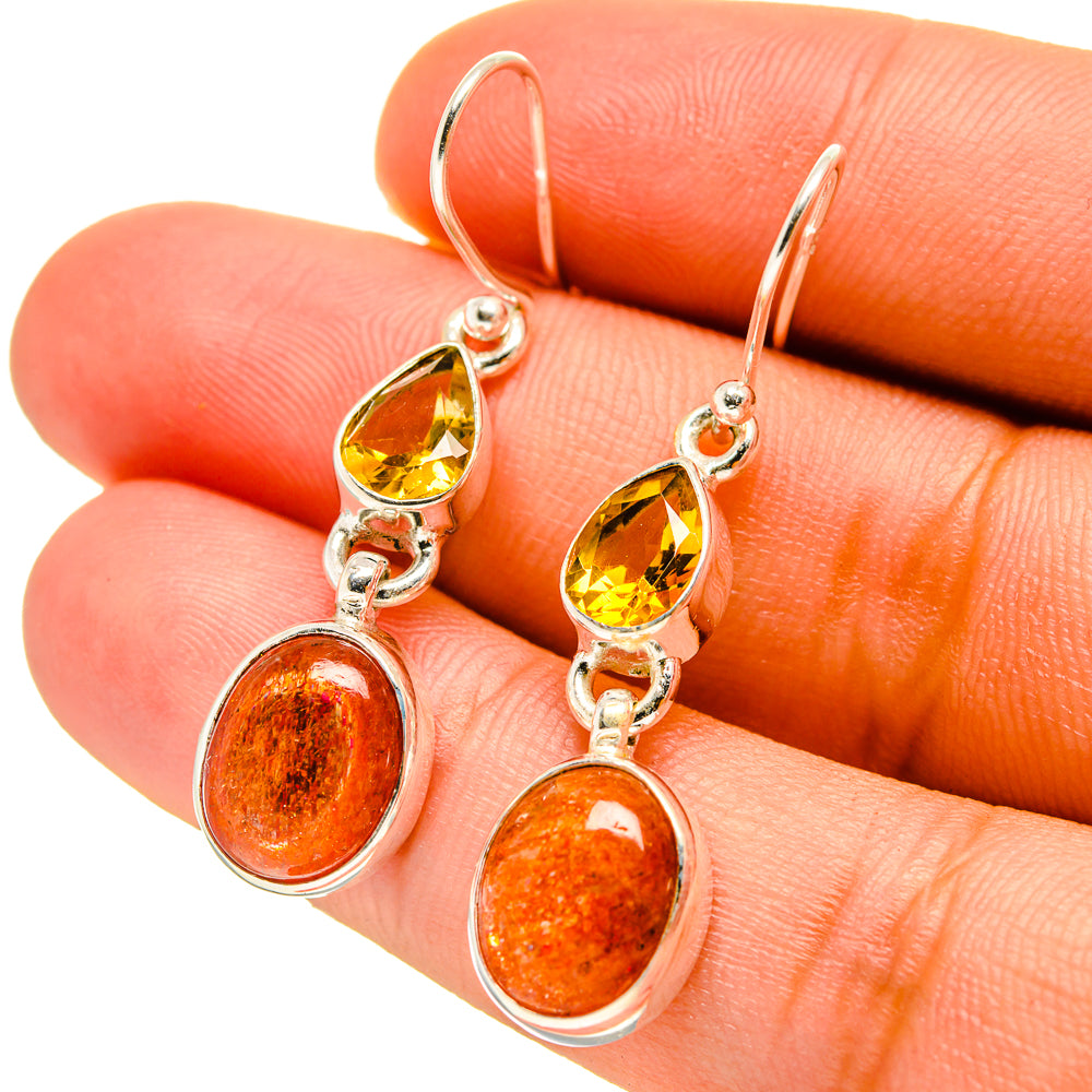 Sunstone Earrings handcrafted by Anasilvercos - EARR416730