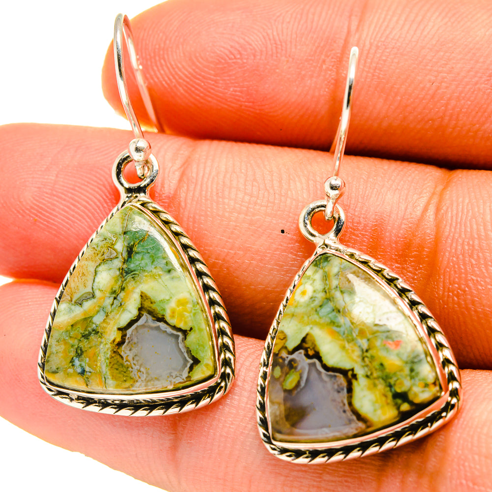 Rainforest Jasper Earrings handcrafted by Anasilvercos - EARR416732
